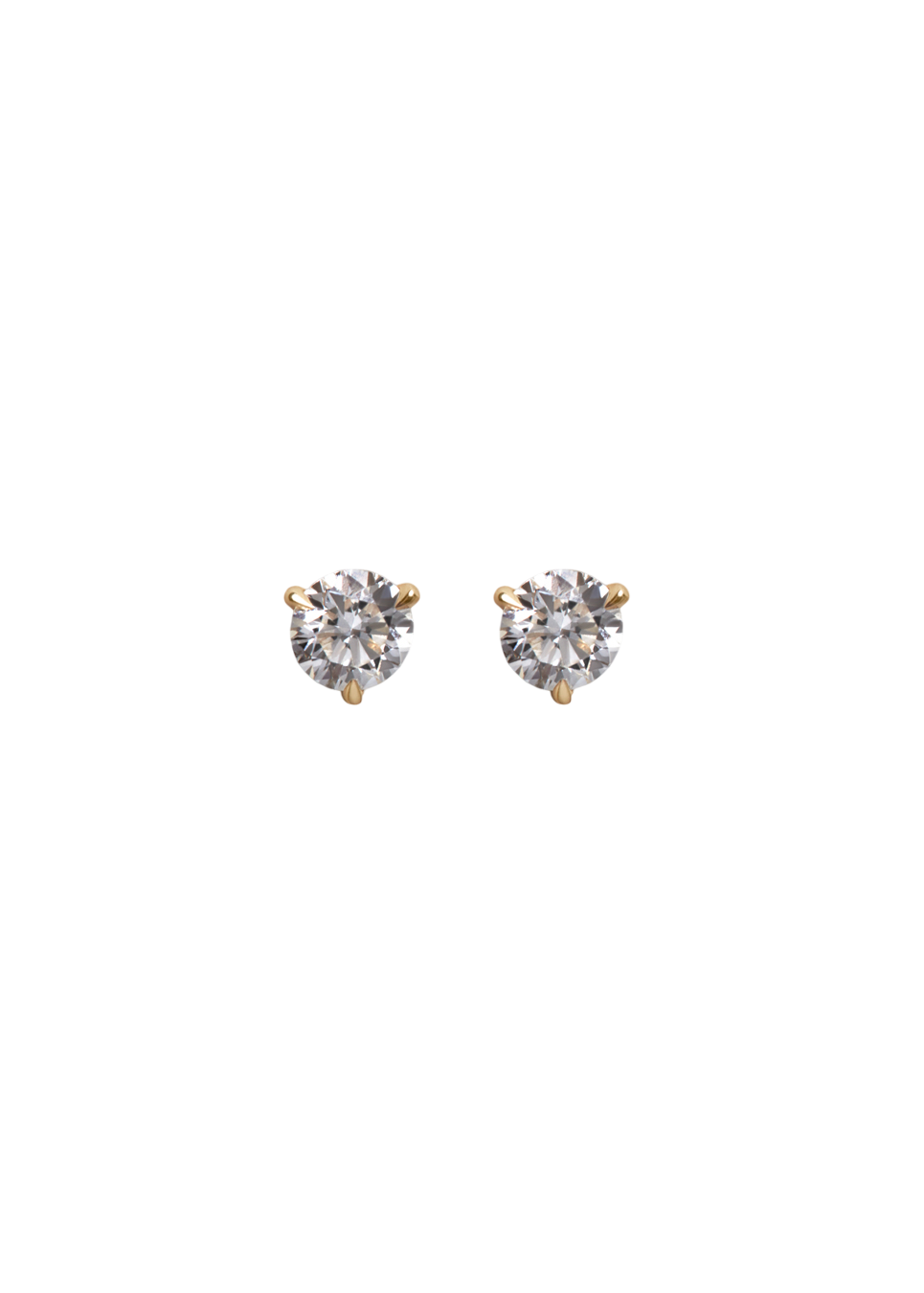 June round stud earrings diamond